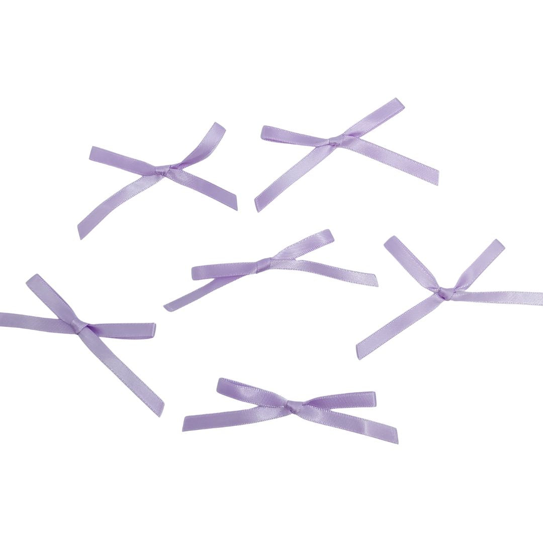 Skinny Lilac Satin Bows 6pk