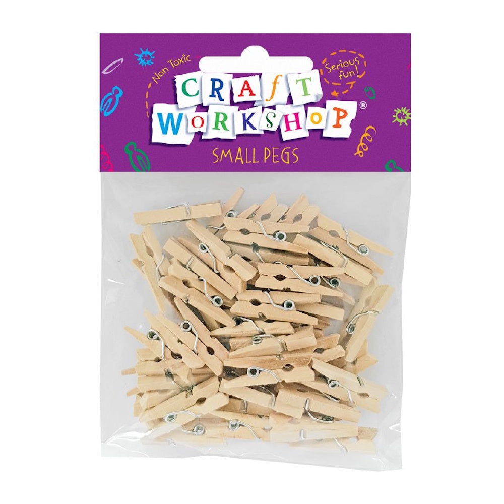 Small Wooden Pegs 50pk