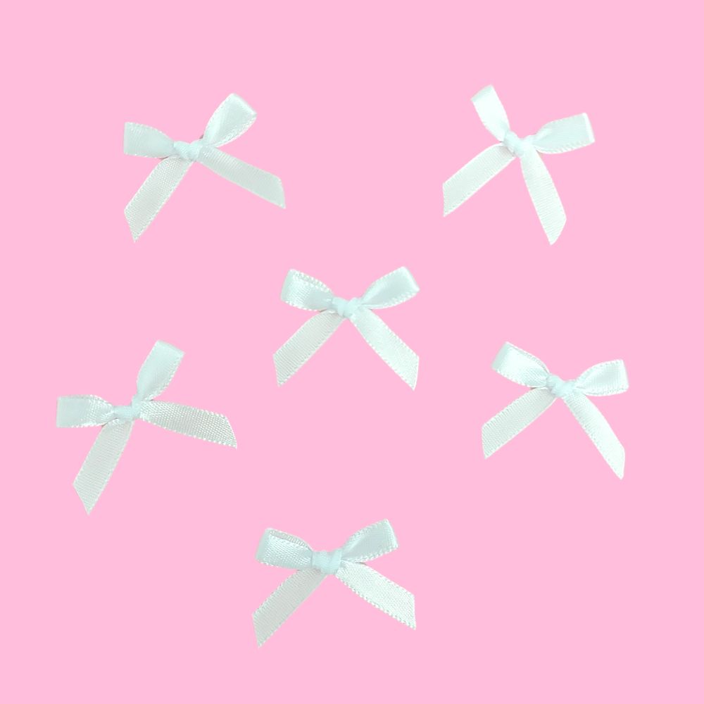 Small White Satin Bows 6pk