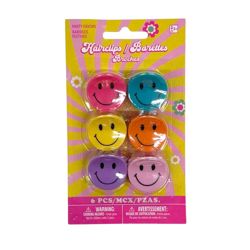 Smiley Hairclip Favours 6pk