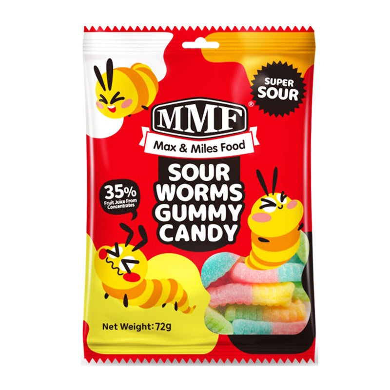 Sour Worms Gummy Candy 72g