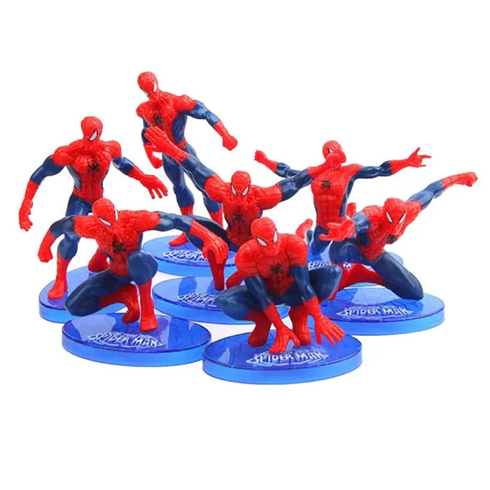 Spiderman Figurine Cake Toppers 7 Piece Set