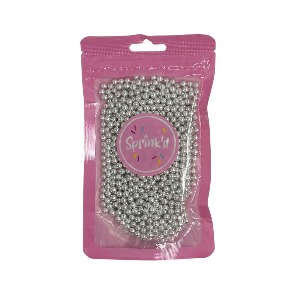 Sprink'd Silver Metallic 4mm Sugar Balls Sprinkles