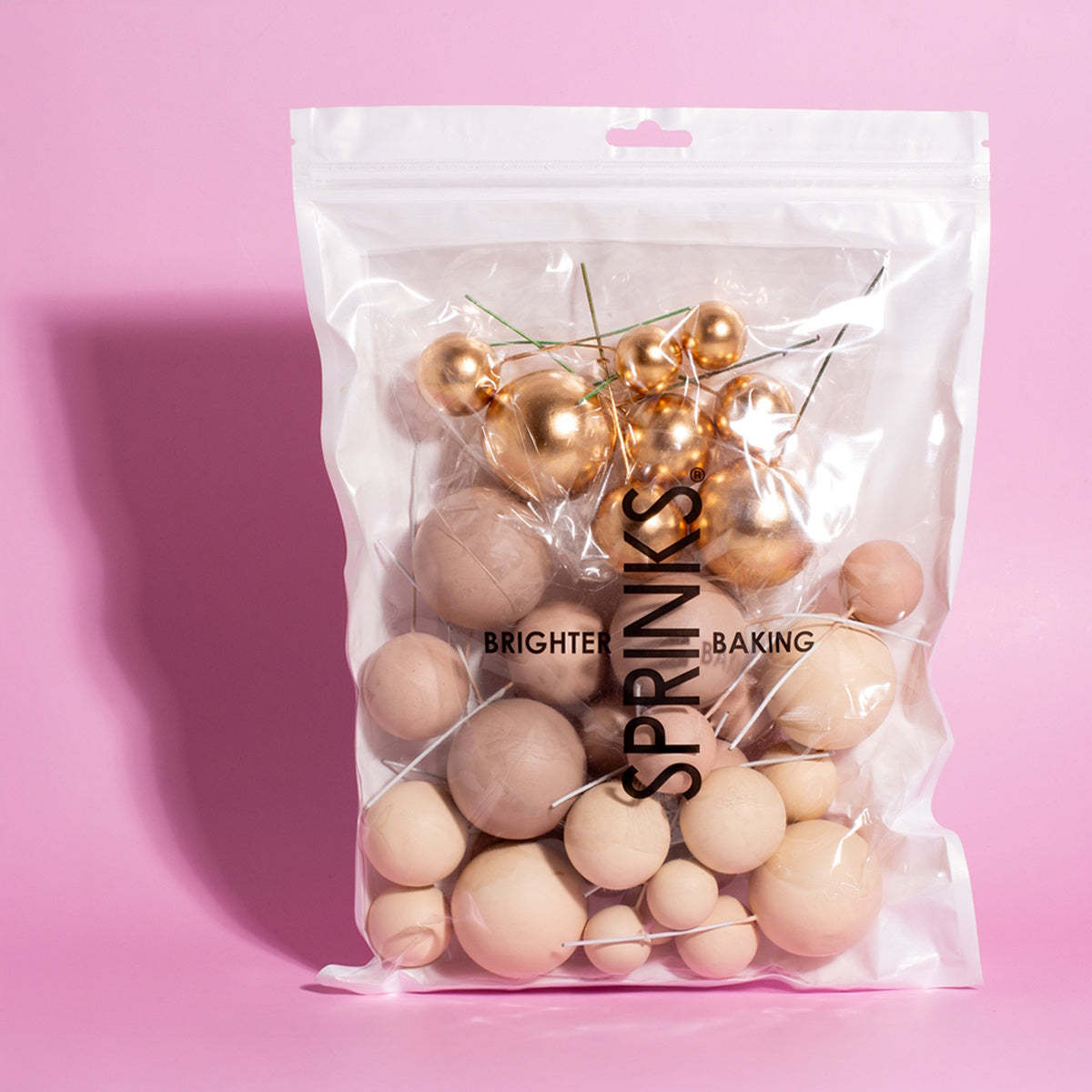 Sprinks Cake Ball Toppers 32pk - Champagne Gold