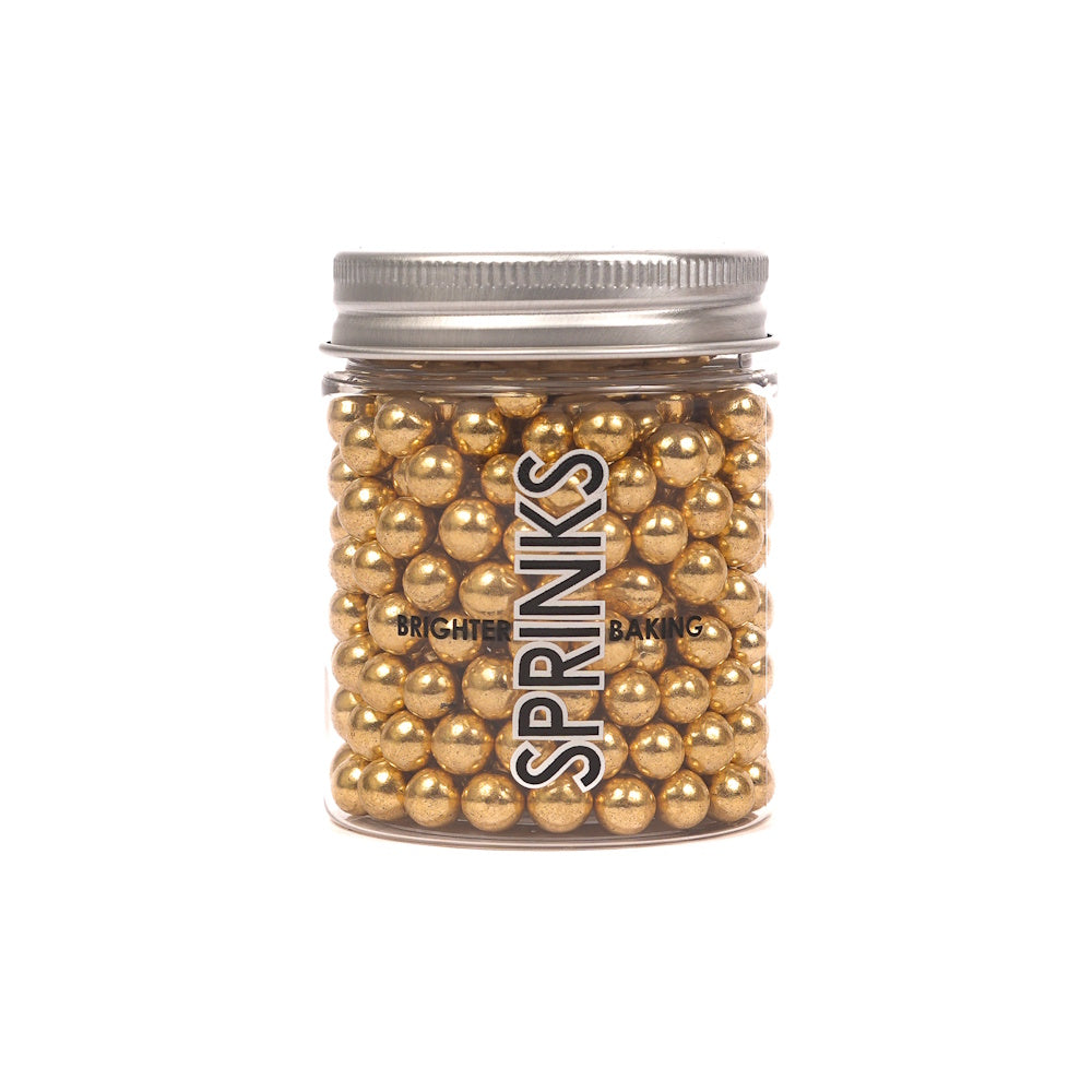 Sprinks Crunchy Shiny Gold Sprinkles (Cachous) 6mm