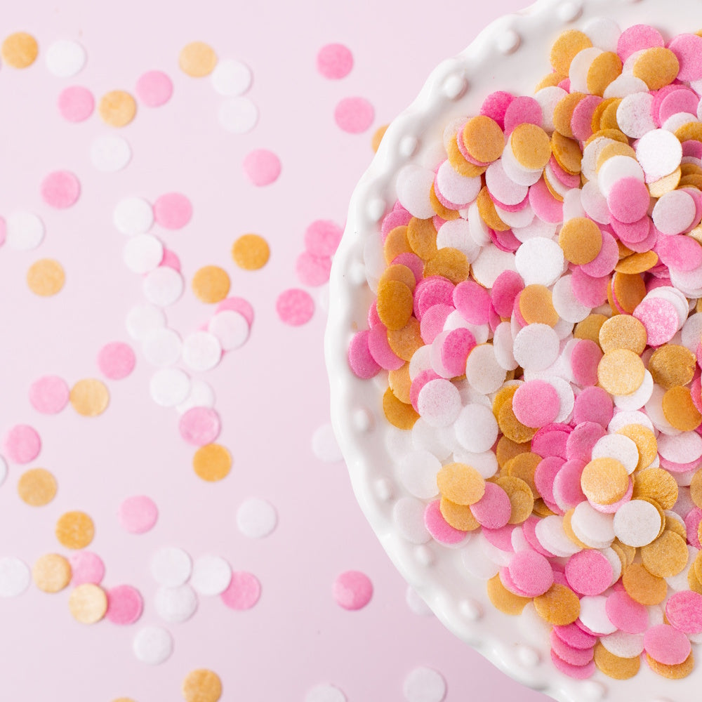 Sprinks Wafer Decorations - Pink, White & Gold
