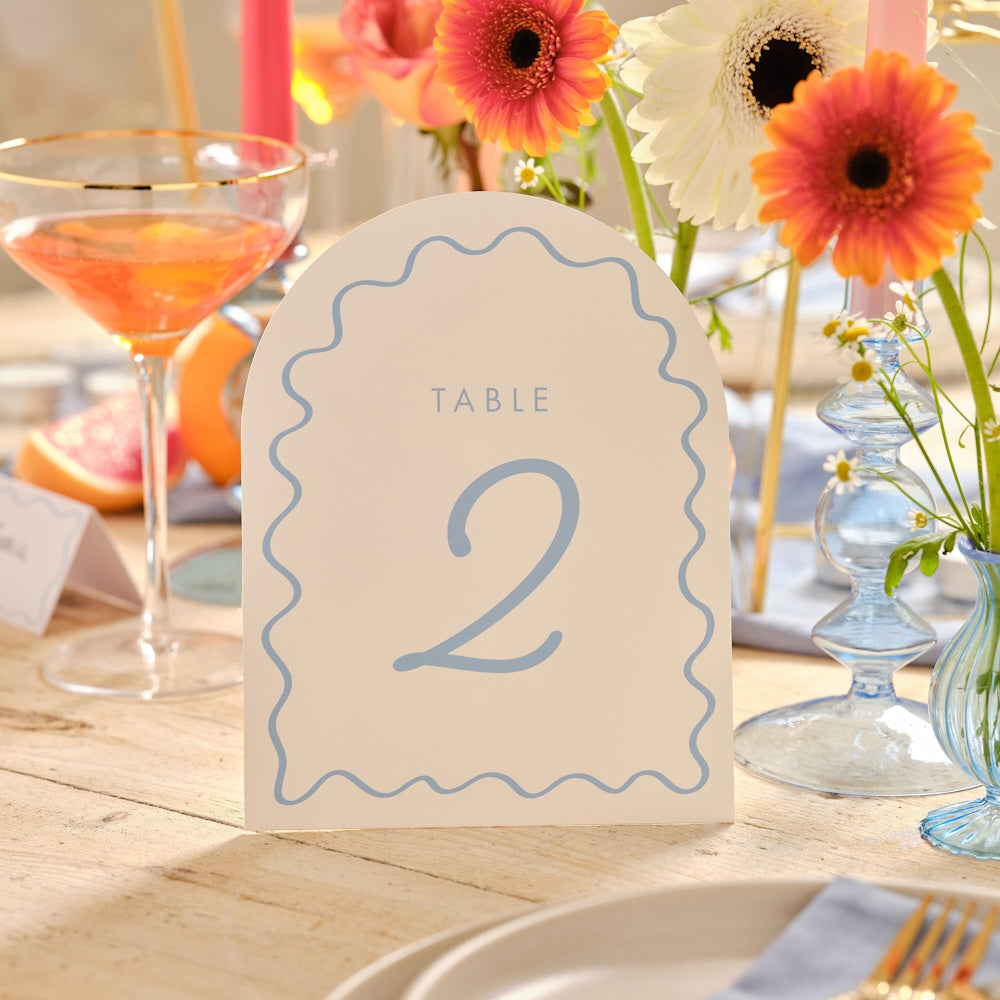 Spritz Cream & Blue Wave Table Numbers