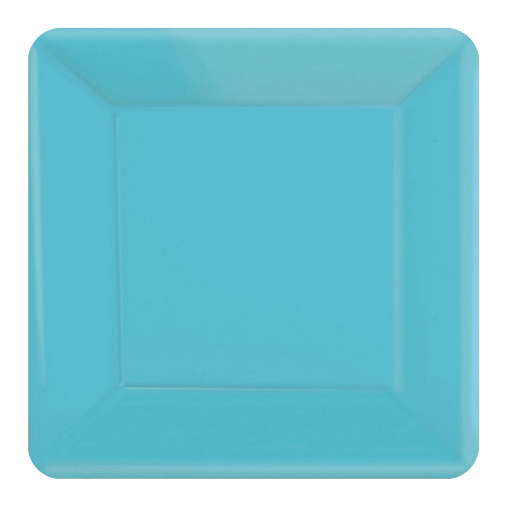 Square Dinner Plates 20pk - Caribbean Blue
