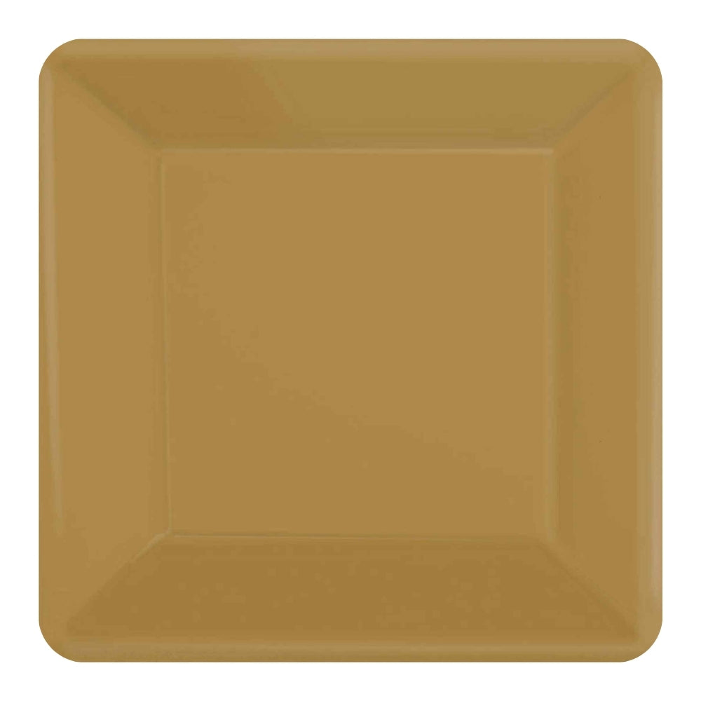 Square Dinner Plates 20pk - Gold