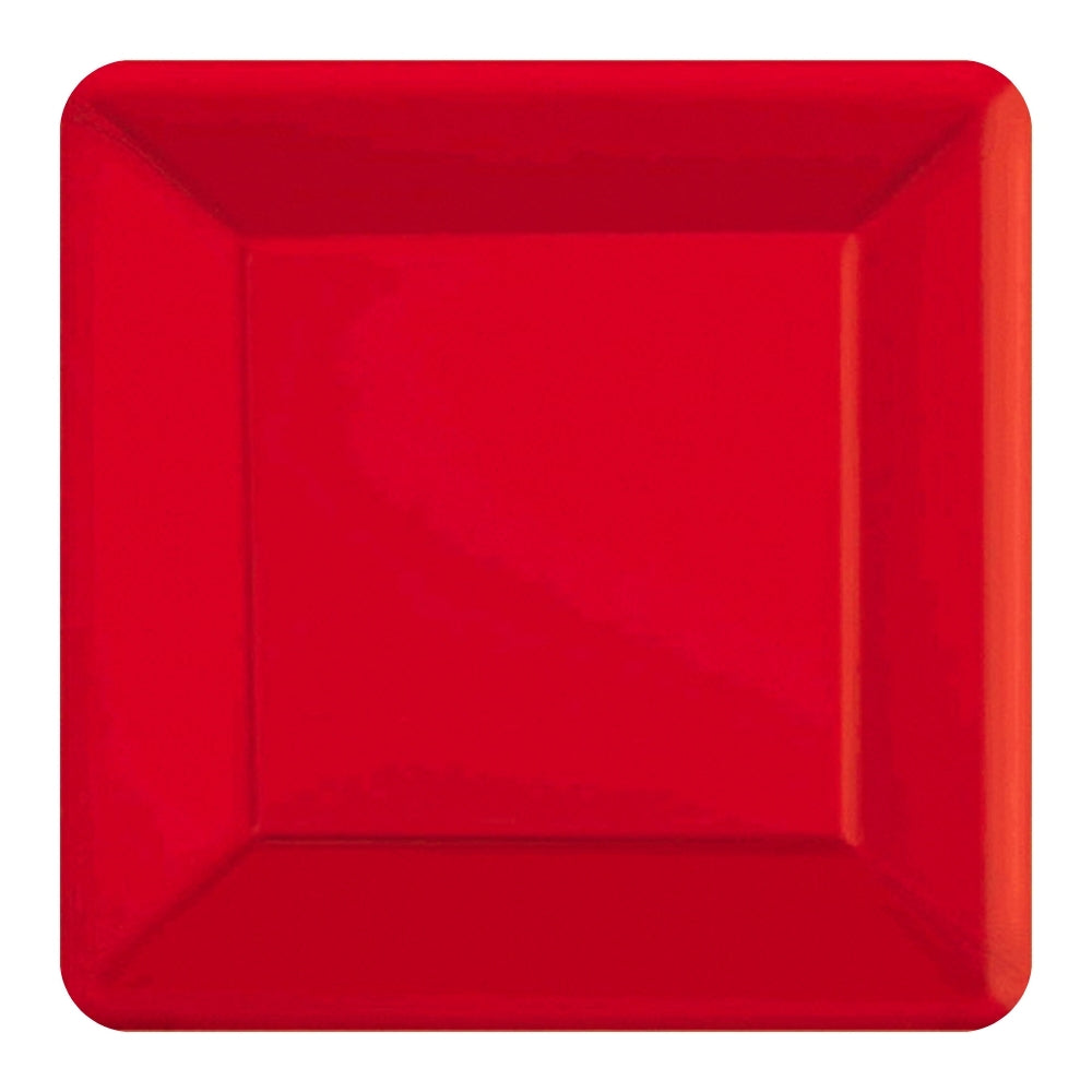 Square Dinner Plates 20pk - Red