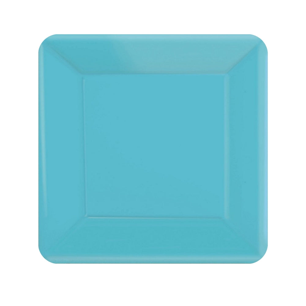 Square Lunch Plates 20pk - Caribbean Blue