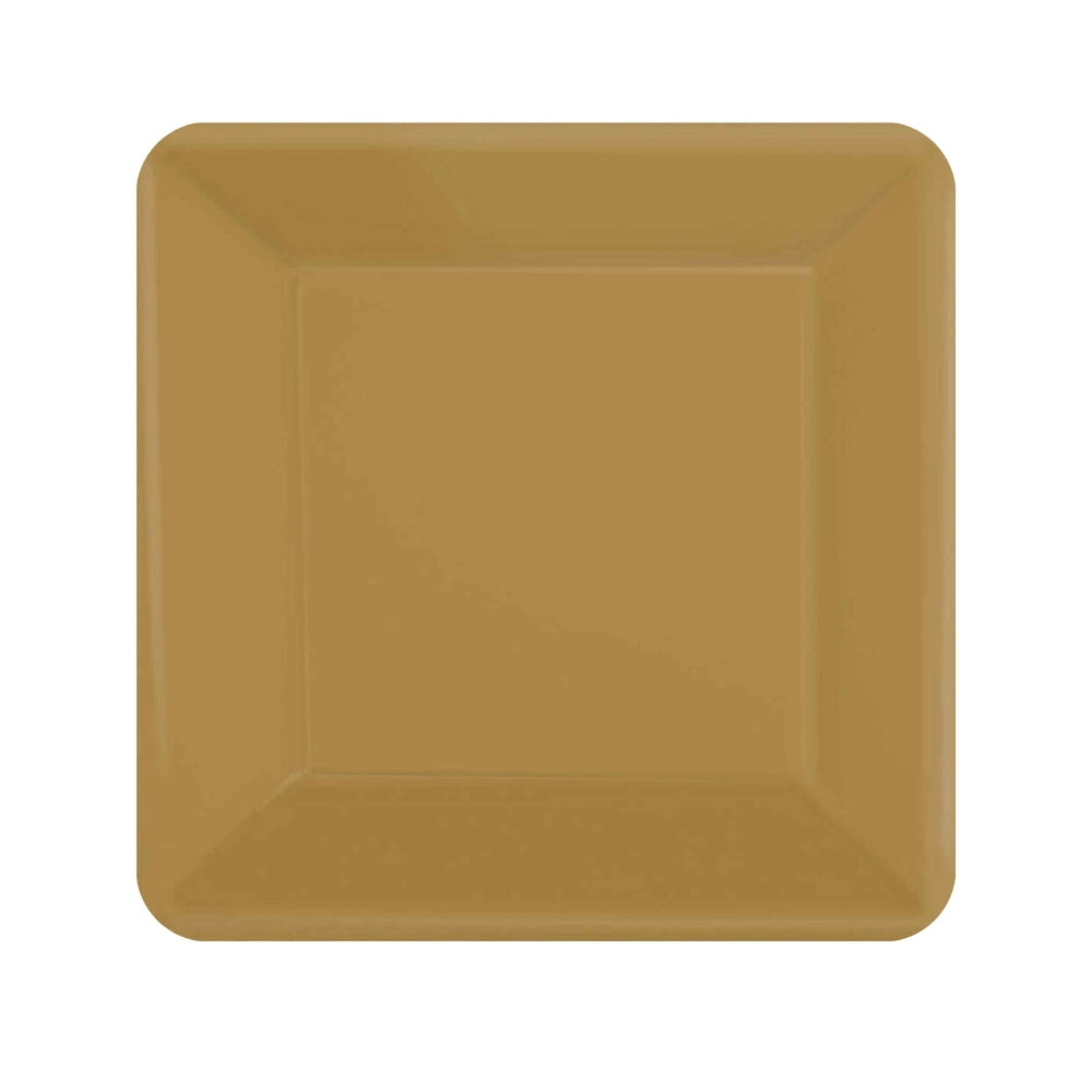Square Lunch Plates 20pk - Gold