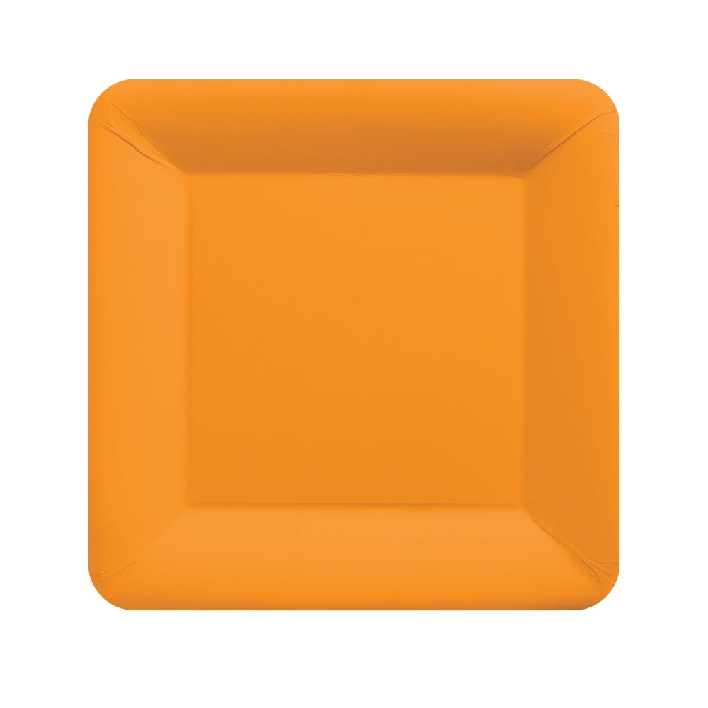 Square Lunch Plates 20pk - Orange