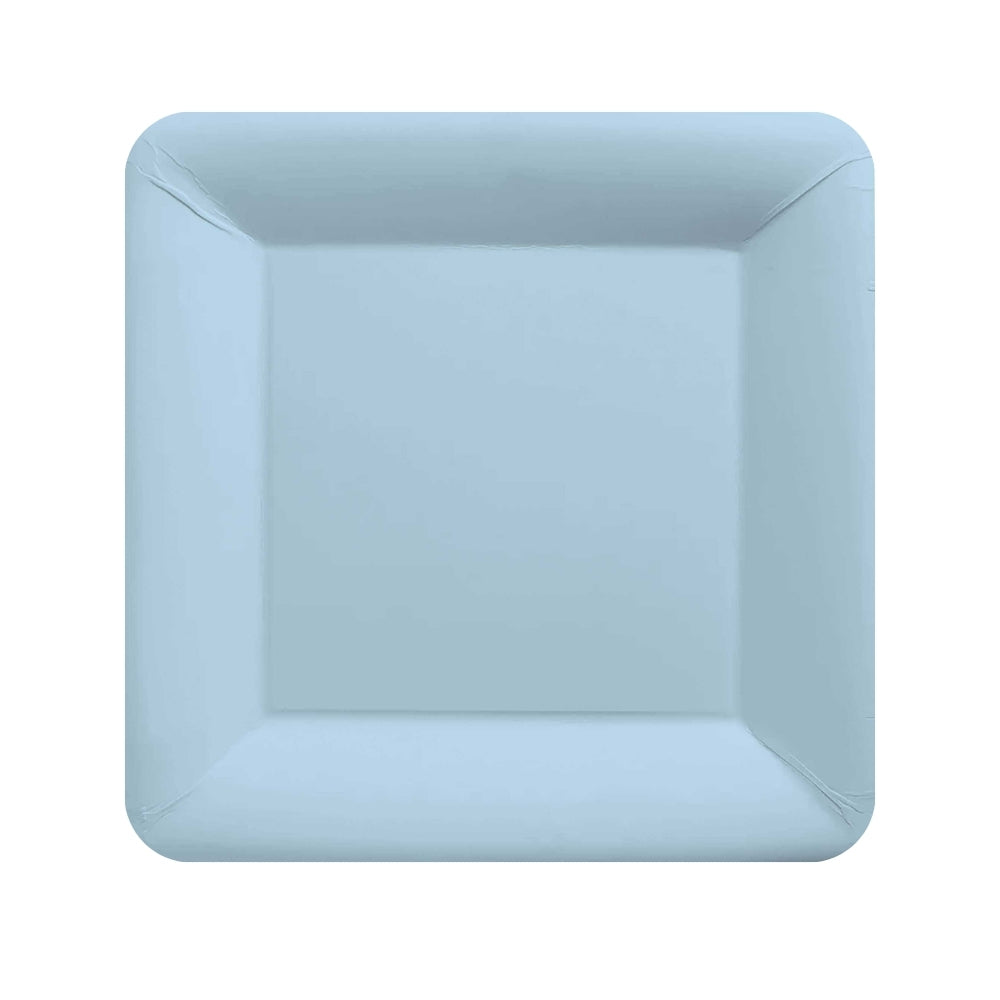 Square Lunch Plates 20pk - Pastel Blue
