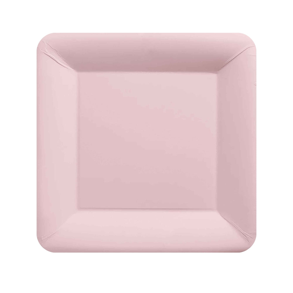 Square Lunch Plates 20pk - Pastel Pink