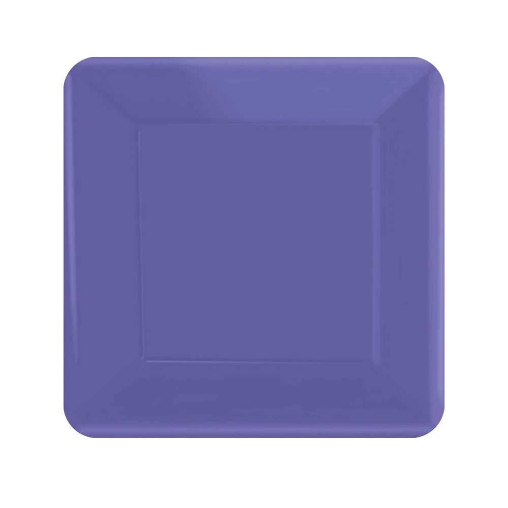 Square Lunch Plates 20pk - Purple