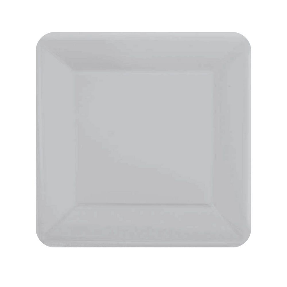 Square Lunch Plates 20pk - Silver
