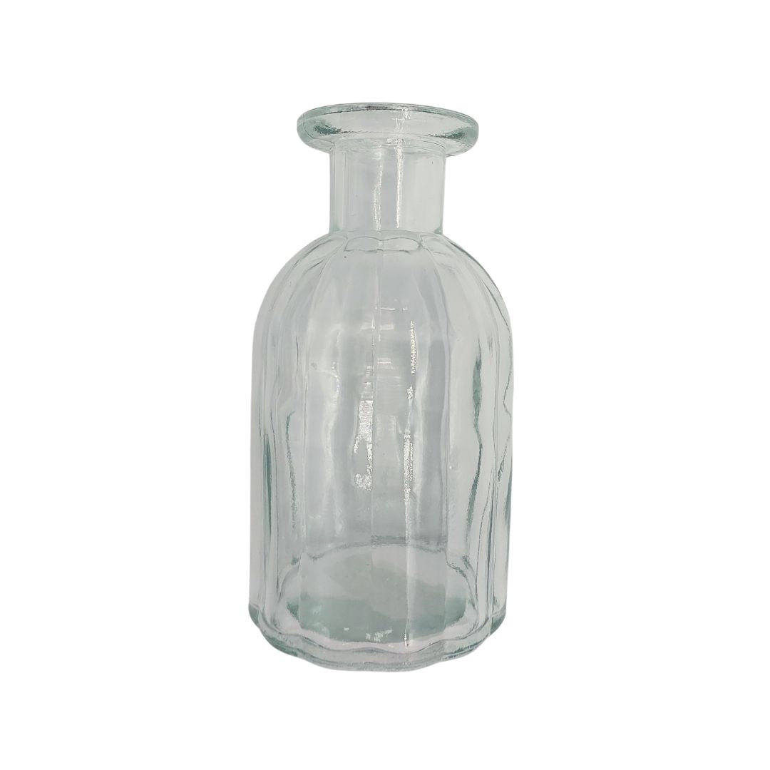Squat Glass Bottle - Ribbed