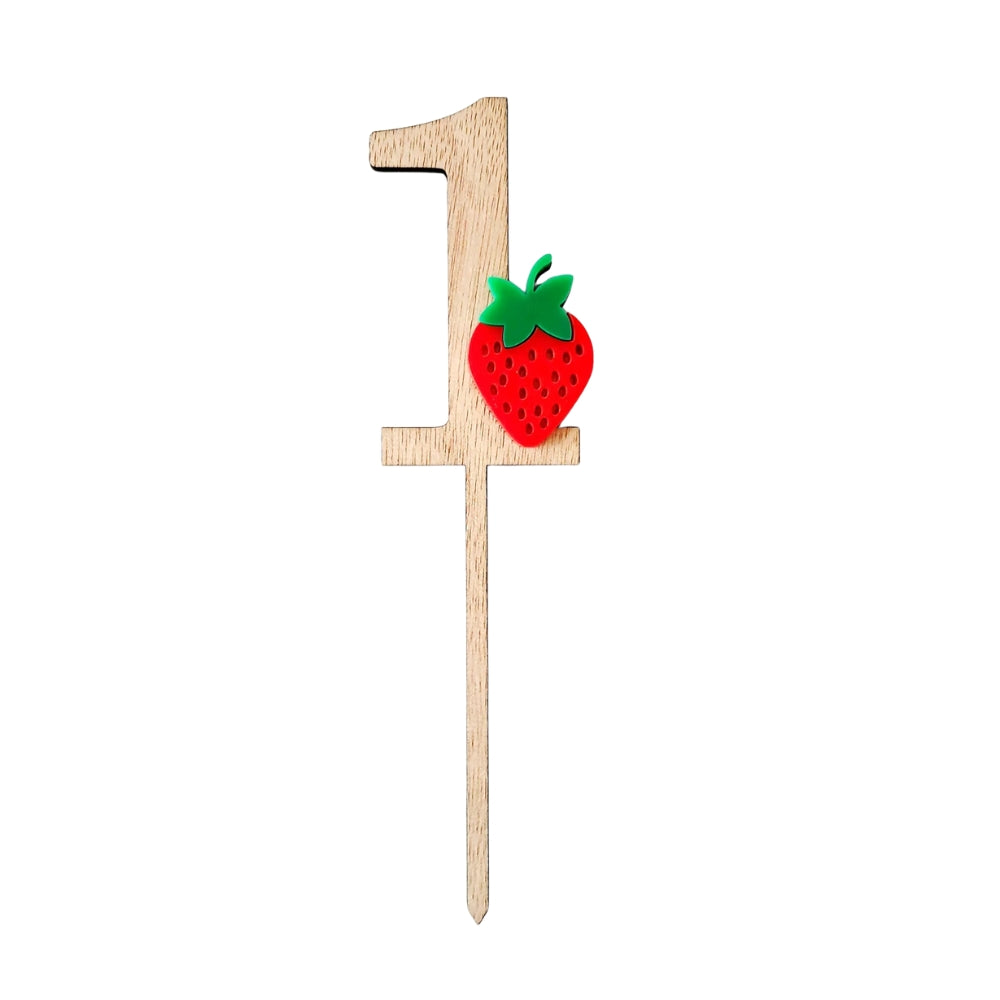 Strawberry 1 Cake Topper