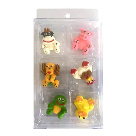 Sugar Icing Decorations 6pk - Farm Animals