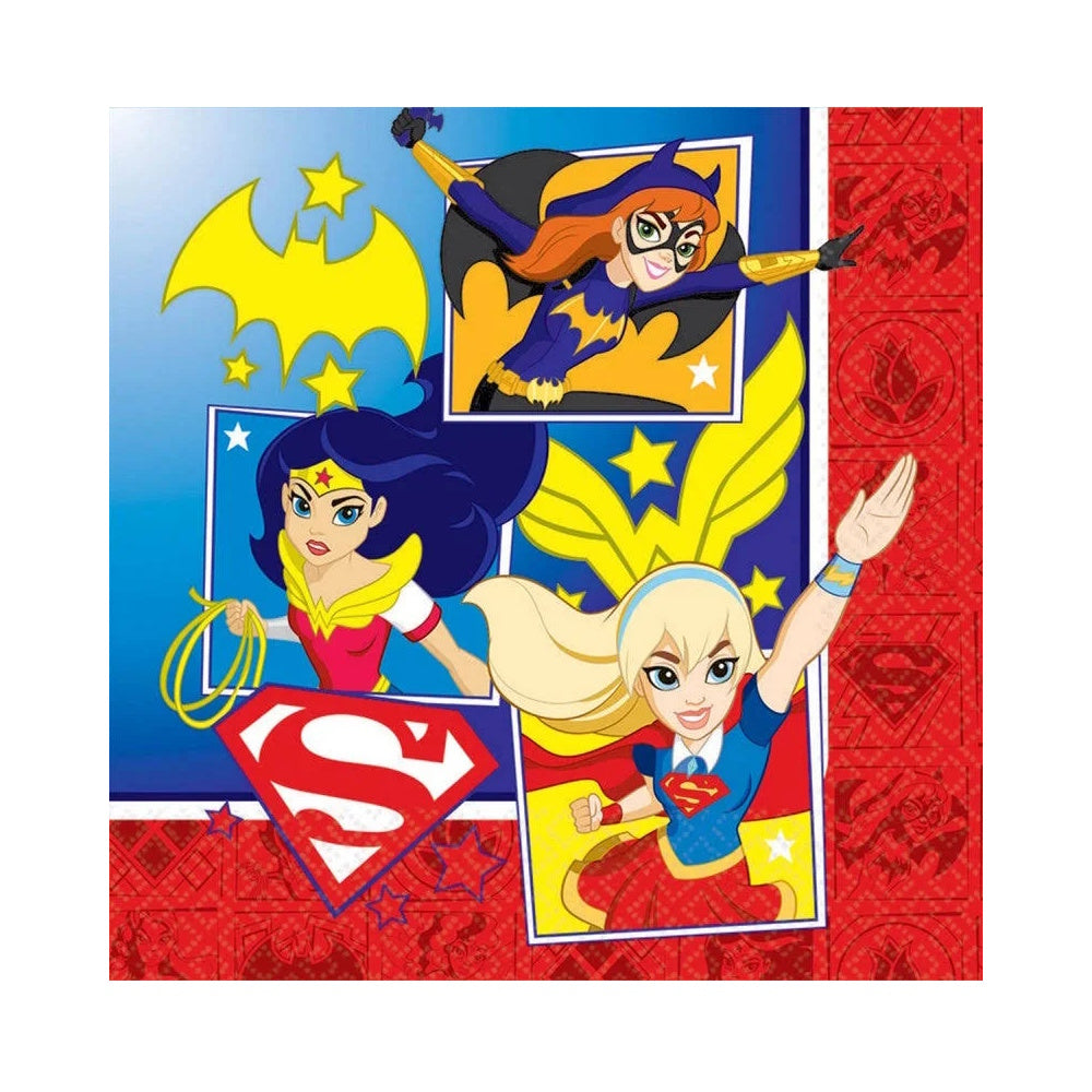 Super Hero Girls Lunch Napkins 16pk