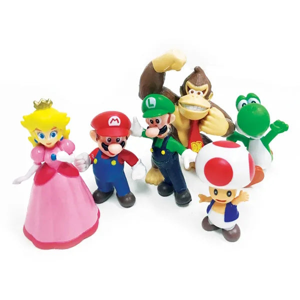 Super Mario Figurine Cake Toppers 6 Piece Set