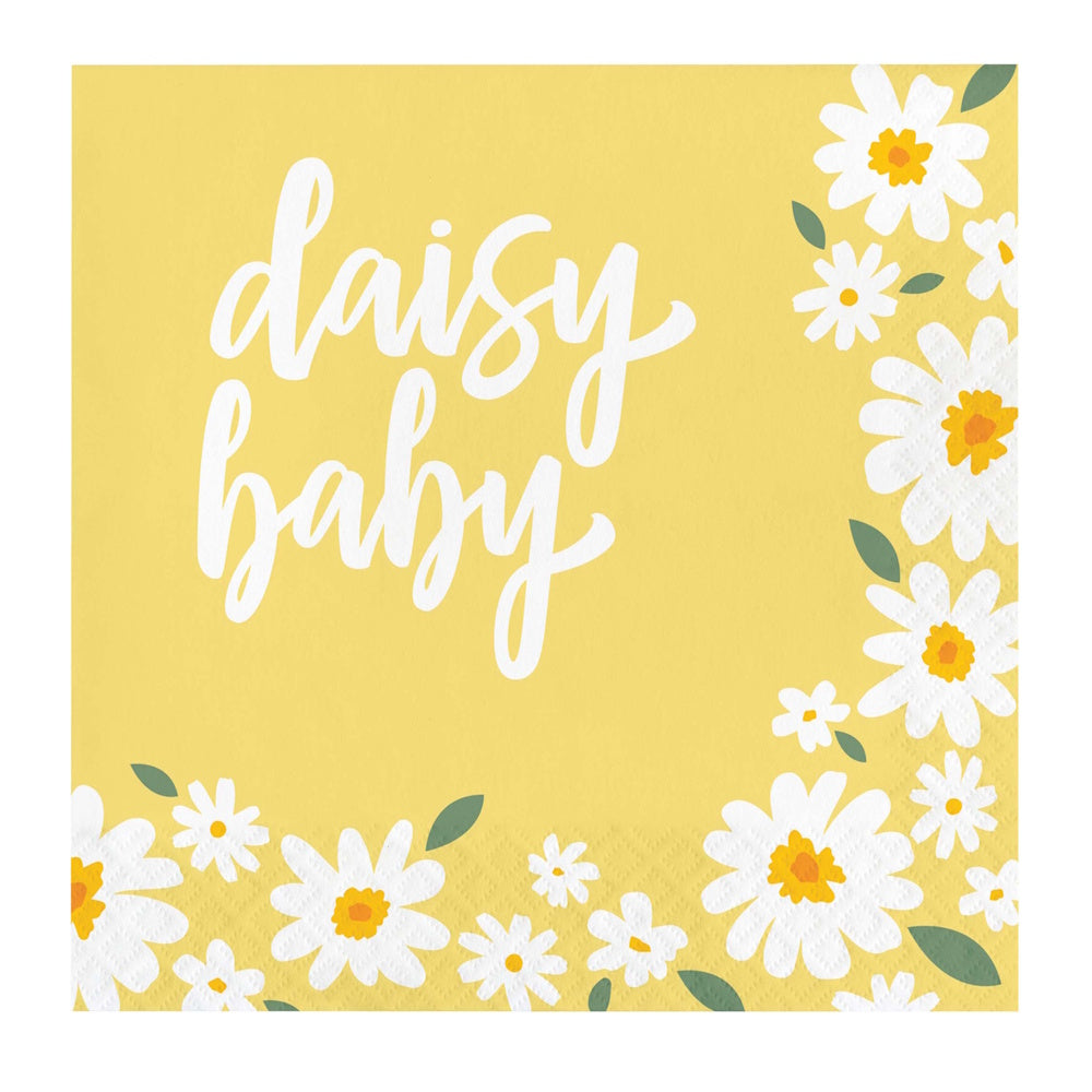Sweet Daisy Baby Shower Lunch Napkins 16pk