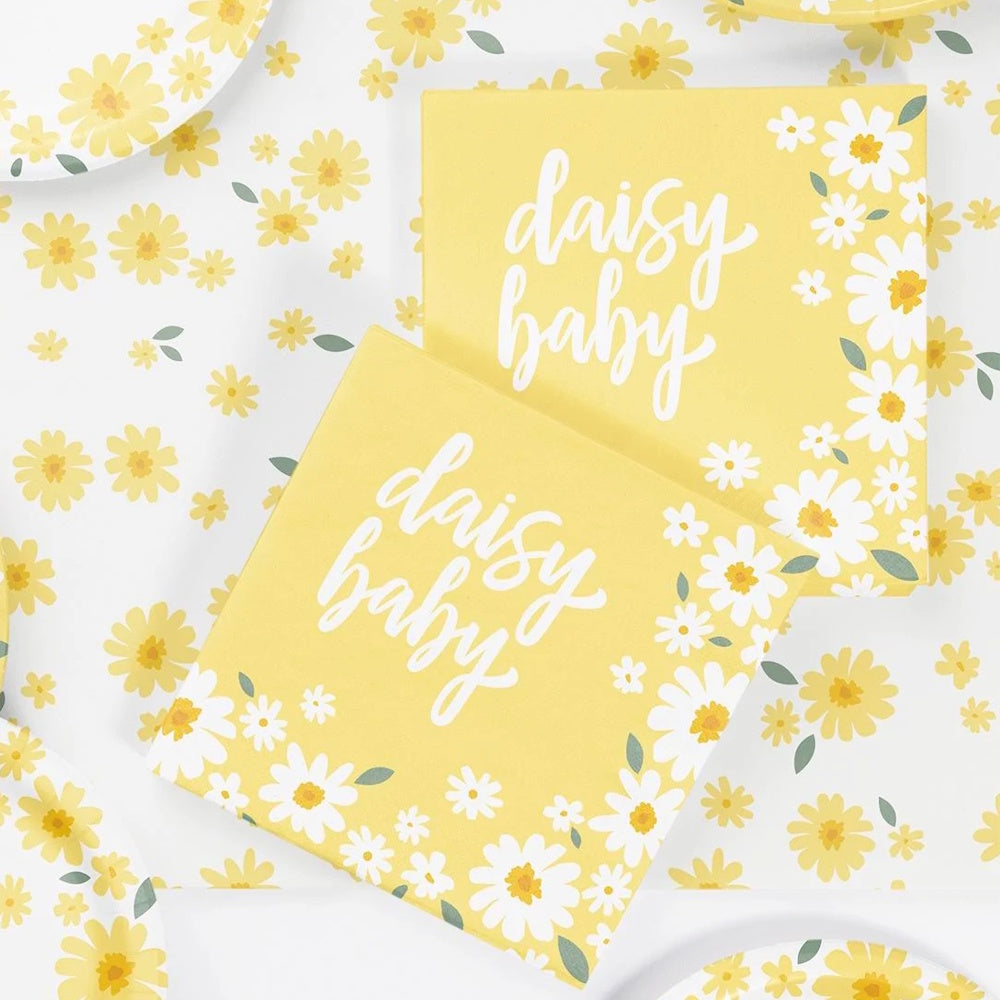 Sweet Daisy Baby Shower Lunch Napkins 16pk