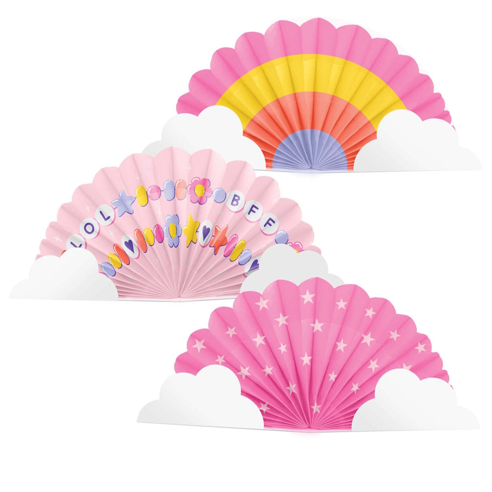 Sweet Dreams Centrepiece Fans 3pk