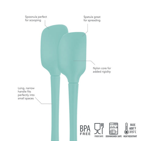 Tovolo Flex-Core Silicone Mini Spatula & Spoonula Set - Aqua