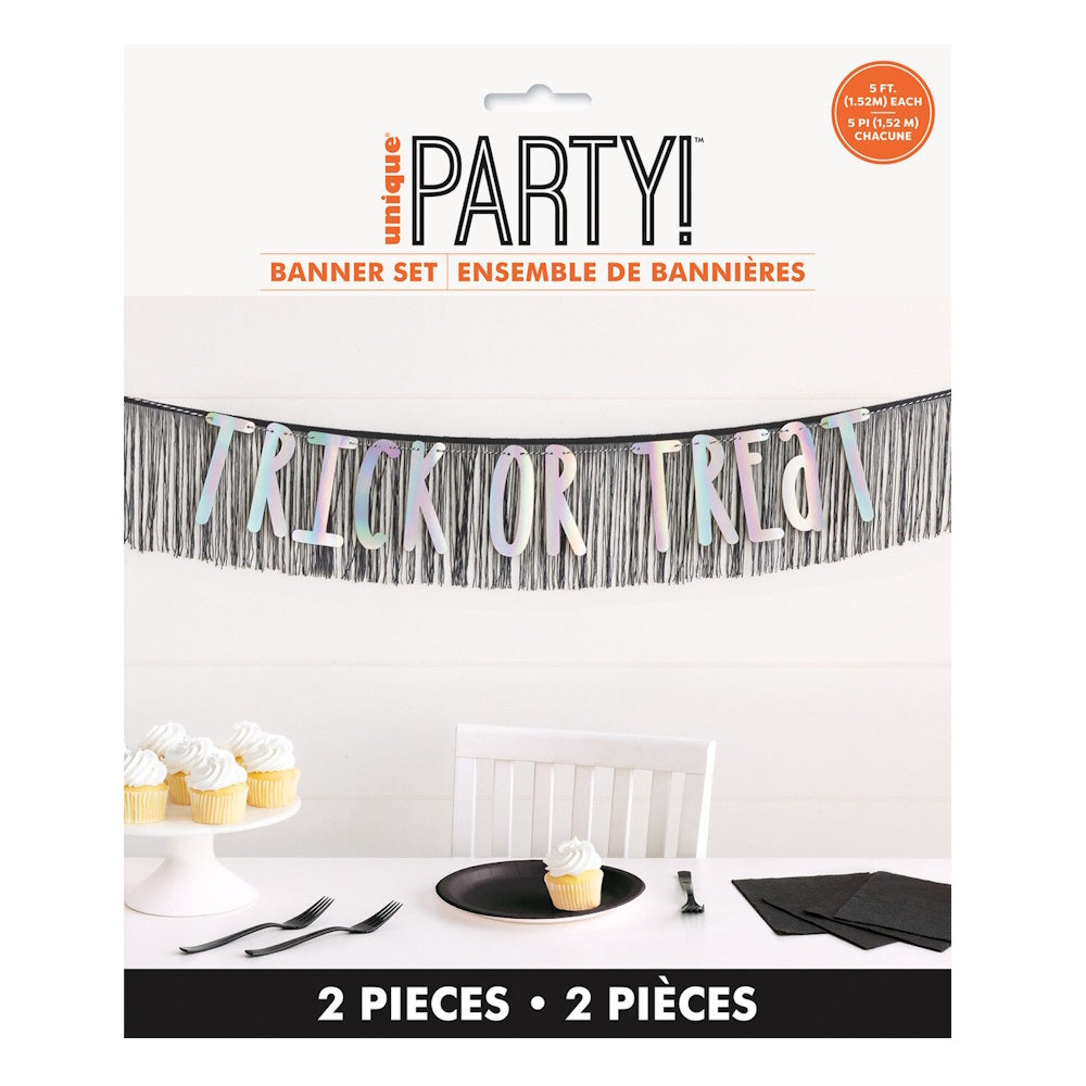 Trick or Treat Foil Fringe Garland Set