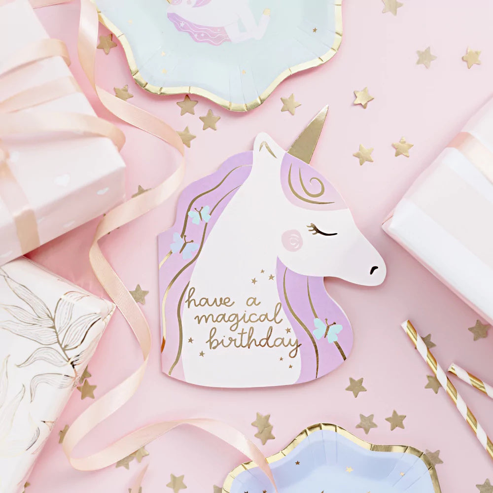 Unicorn Shaped Birthday Card