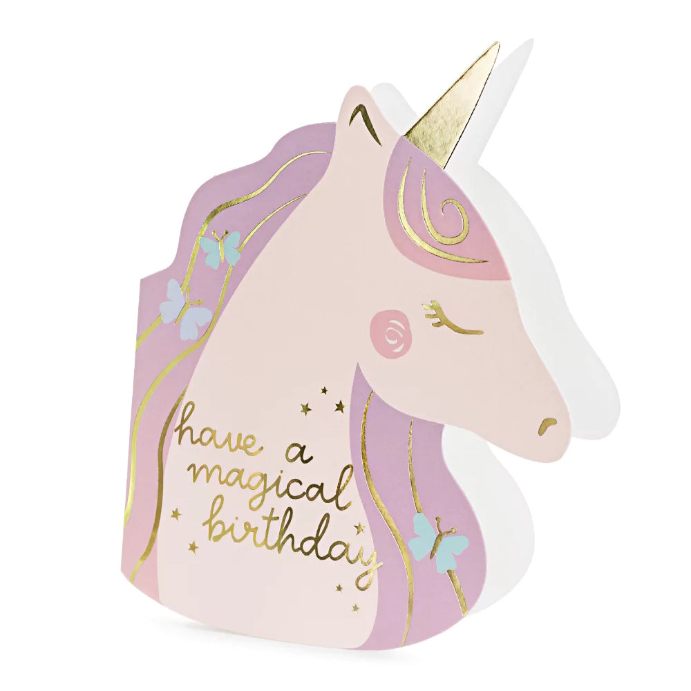 Unicorn Shaped Birthday Card