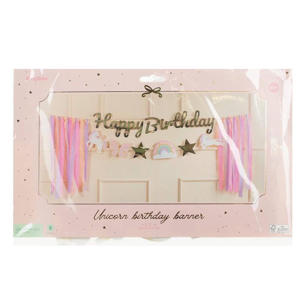 Unicorn Happy Birthday Banner Set