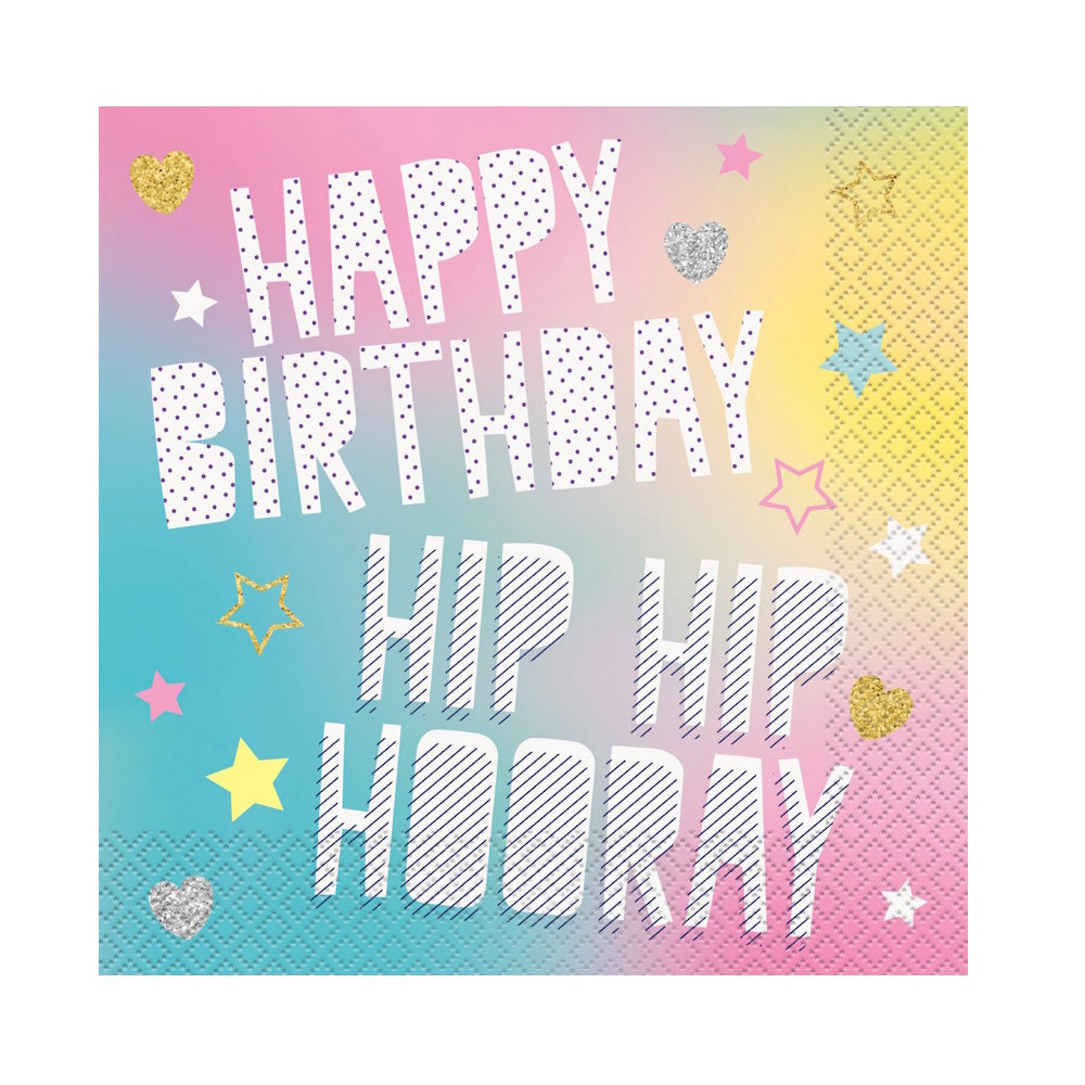 Unicorn Party Time Happy Birthday Lunch Napkins 16pk