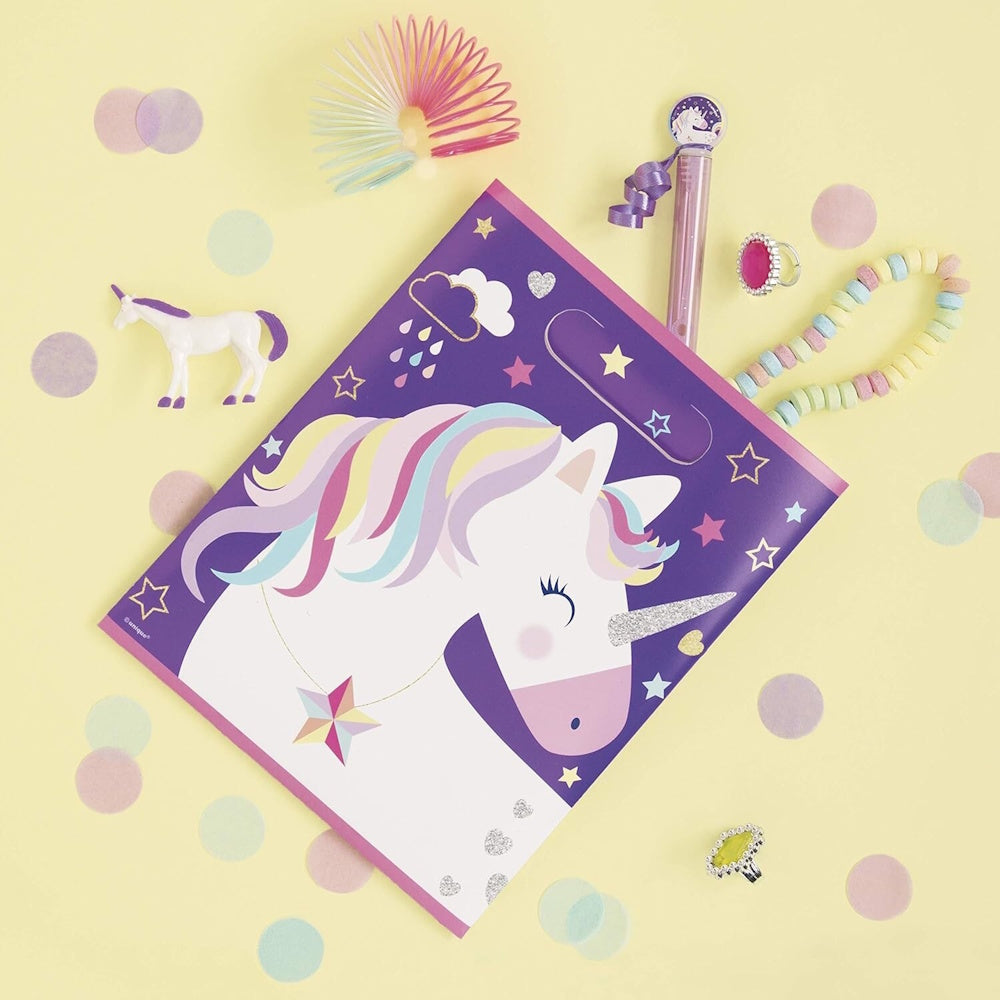 Unicorn Party Time Loot Bags 8pk