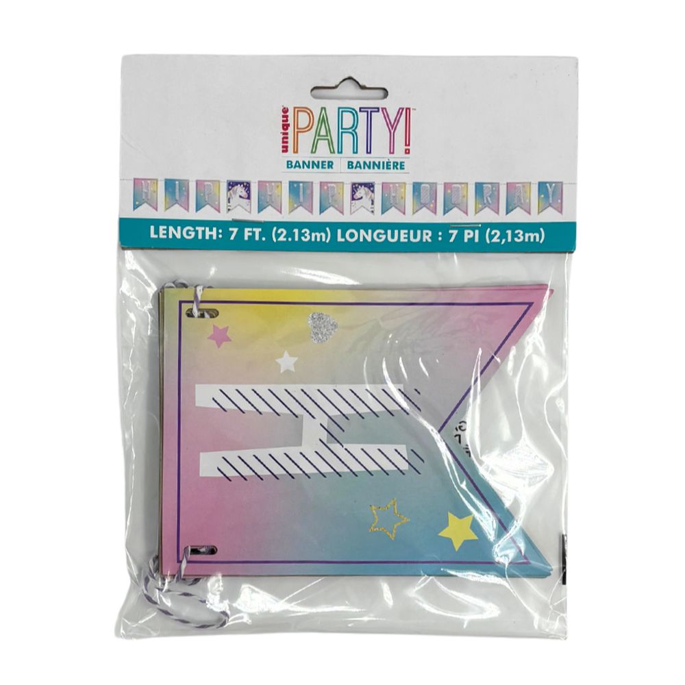 Unicorn Party Time Pennant Banner