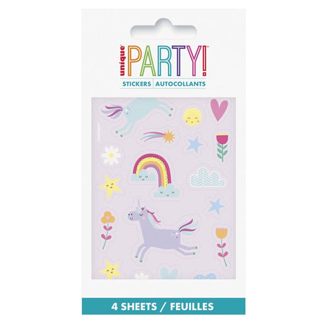 Unicorn Sticker Sheets 4pk