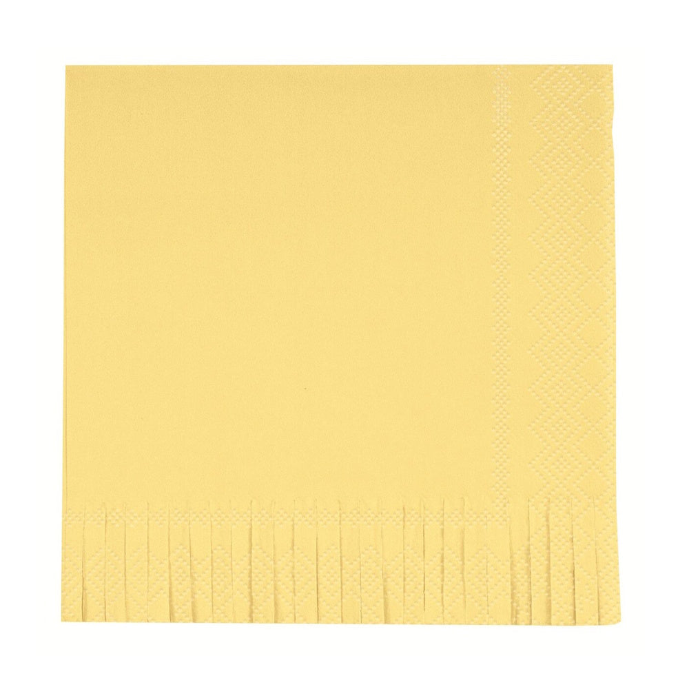 Warm Yellow Fringed Lunch Napkins 16pk