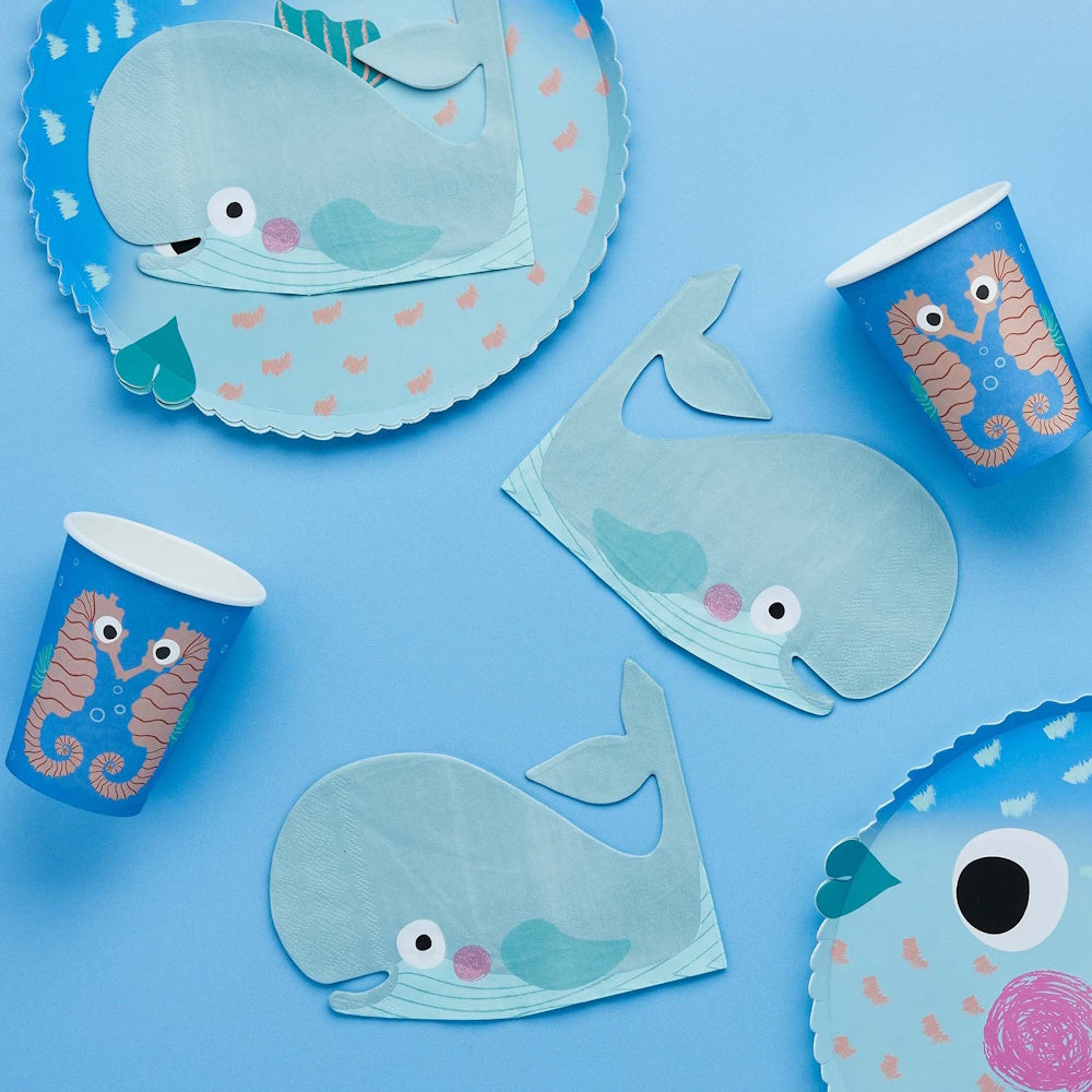 Whale of a Time Whale Shaped Napkins 16pk