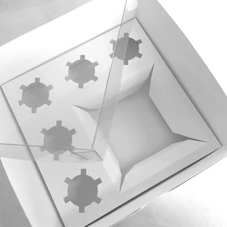 White Clear Lid 5 Cupcake & Cake Bento Box