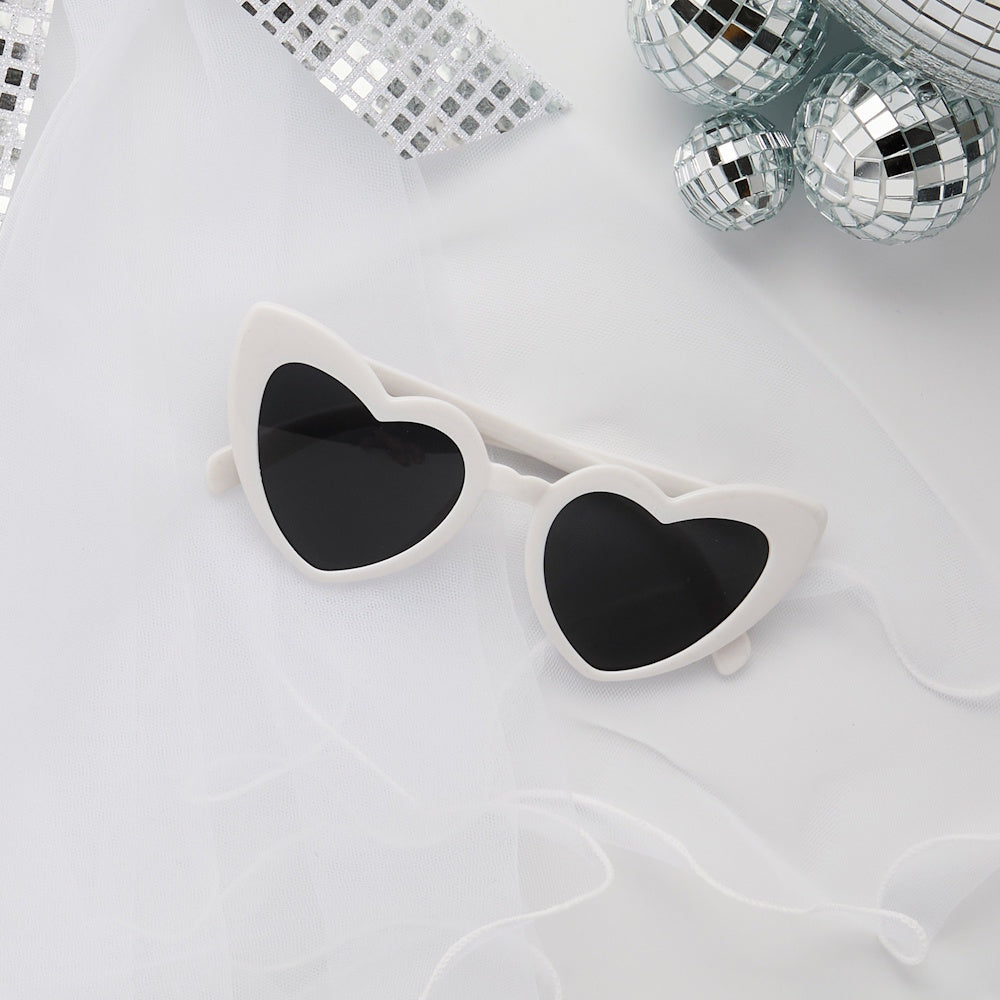 White Heart Shaped Sunglasses