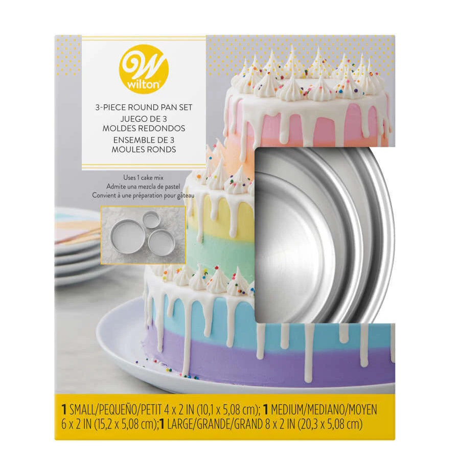 Wilton 3-Piece Round Cake Pan Set (4-6-8in)