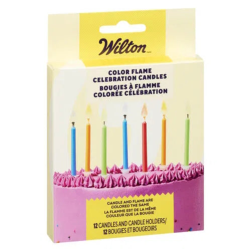 Wilton Colour Flame Candles 12pk