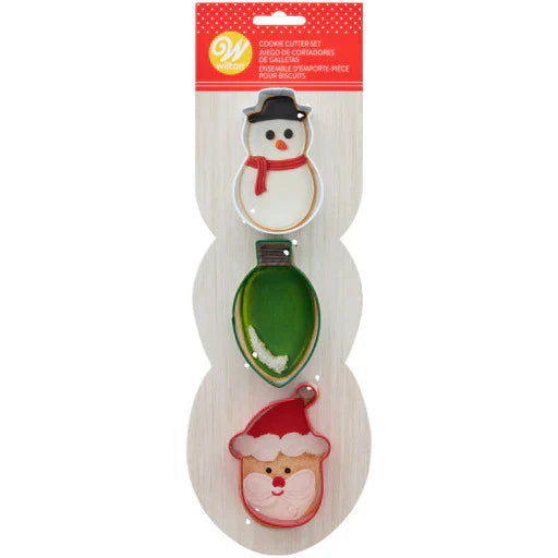 Wilton 3pc Bulb Santa & Snowman Set
