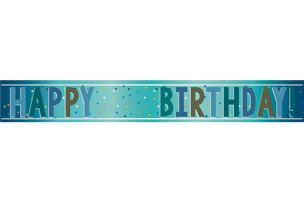 Add Any Age Happy Birthday Foil Banner - Blue