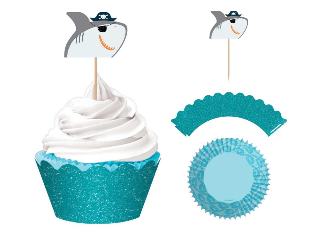 Ahoy Pirate Shark Cupcake Decorating Kit