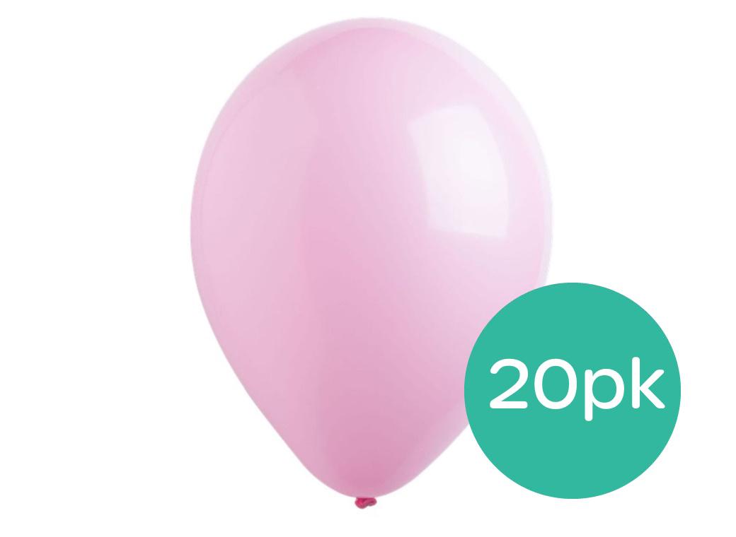 Value Balloons 20pk - Baby Pink