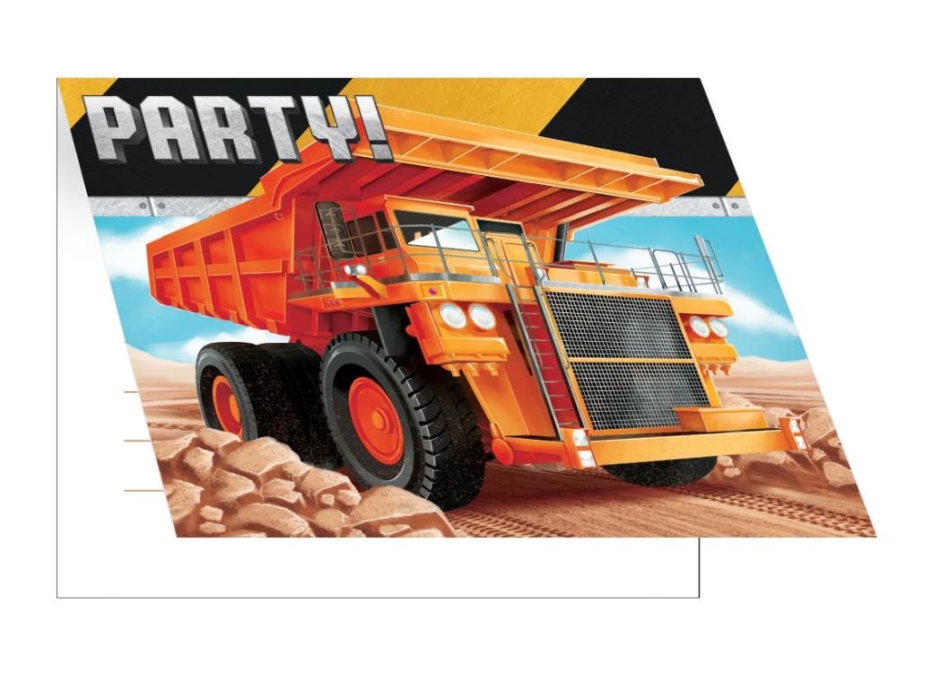 Big Dig Construction Invitations 8pk
