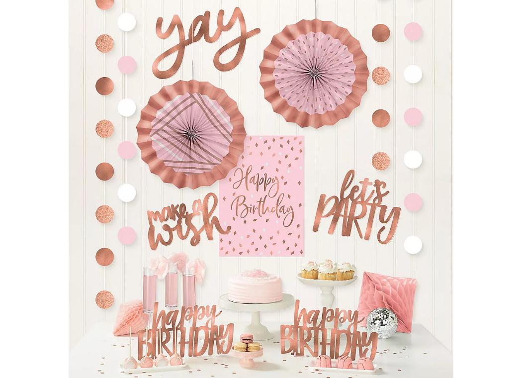 Blush Birthday Room Decorating Kit